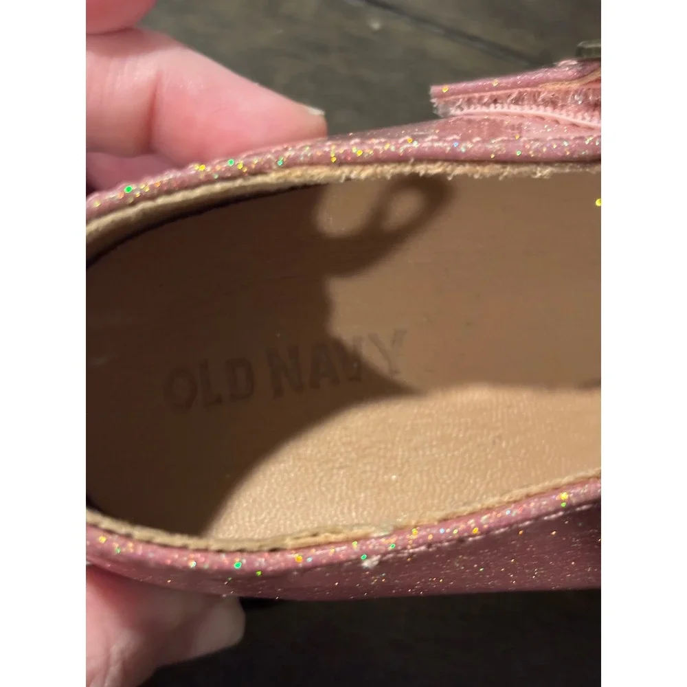 Old Navy Girls Pink Metallic Glitter Chunky Mary Jane Shoes Size 11 S/510605-00